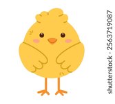 Cute little chick. Childish print for nursery, kids apparel, poster and postcard. Flat isolated vector illustration