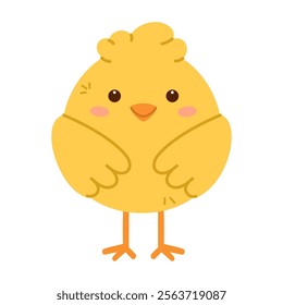 Cute little chick. Childish print for nursery, kids apparel, poster and postcard. Flat isolated vector illustration