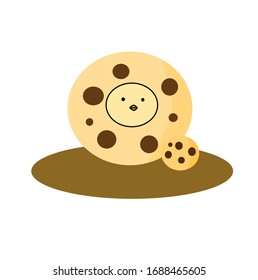 Cute little chick with cookie