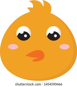 Cute little chick, illustration, vector on white background.