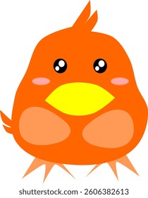 Cute little chick  illustration  vector on white background.