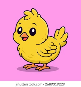 Linda ilustración de pollito. Vector Linda Pollito. Ilustración de animales.