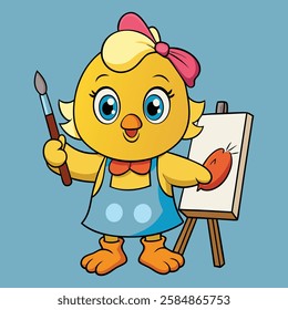 a cute little chick painting brush