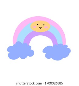 Rein kleines Küken mit Regenbogen