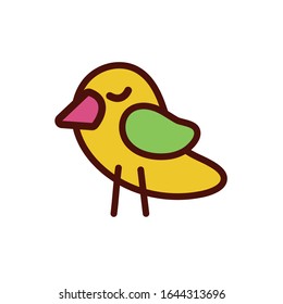 cute little chick spring flat style vector illustration design