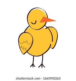 cute little chick spring hand draw style vector illustration design