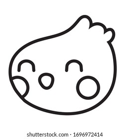 cute little chick spring line style vector illustration design