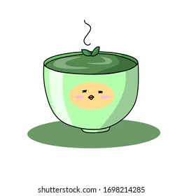 Cute little chick with tea