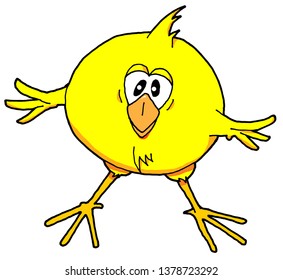 A Cute Little Chick Trying to Flap His Wings
