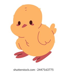 Cute little chick vector cartoon illustration isolated on a white background.