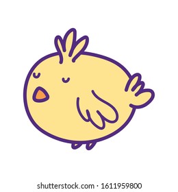 cute little chicken bird animal icon on white background vector illustration