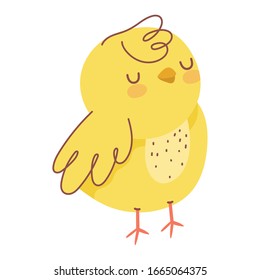 cute little chicken bird farm animal icon vector illustration