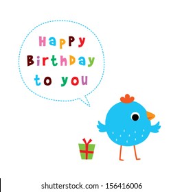 cute little chicken birthday greeting card
