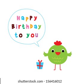 cute little chicken birthday greeting card