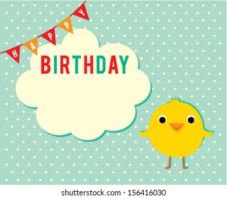 cute little chicken birthday greeting card