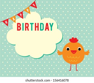 cute little chicken birthday greeting card