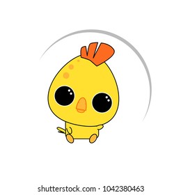 cute little chicken character for icon fast food