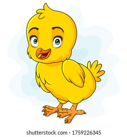 A cute little chicken chick isolated on white background. vector illustration