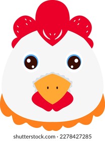 Cute little chicken face illustration