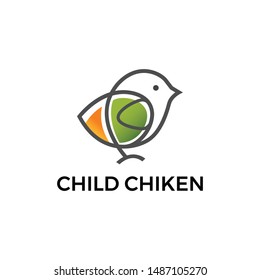 Cute little chicken logo template