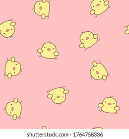 Cute little chicken seamless pattern.