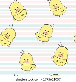 Cute little chicken seamless pattern.