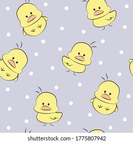 Cute little chicken seamless pattern.