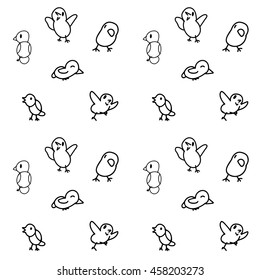 Cute little chicken seamless pattern