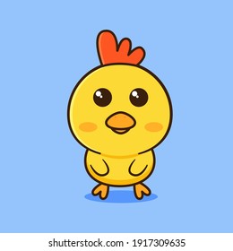 cute little chicks color vector design, little chick vector for mascot logo ,or editable design. cute chick flat illustration