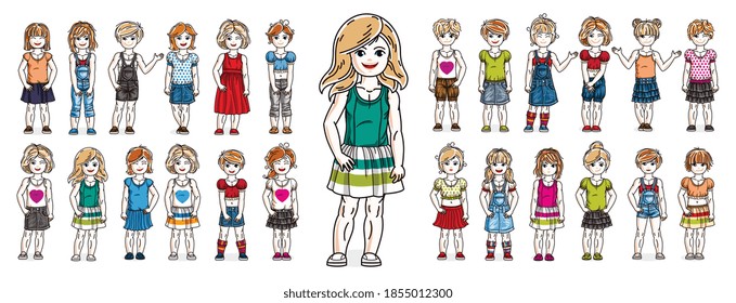 カワイイ女の子ポーズ 全身 のイラスト素材 画像 ベクター画像 Shutterstock