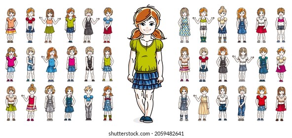 カワイイ女の子ポーズ 全身 のイラスト素材 画像 ベクター画像 Shutterstock