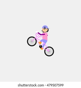 Cute little child playing bmx freestyle . Illustration in vector format. Illustration done in cartoon style