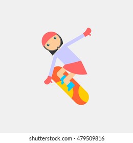 Cute little child Playing Skateboard with freestyle. Illustration in vector format. Illustration done in cartoon style
