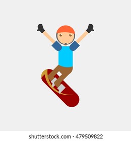 Cute little child Playing Skateboard with freestyle. Illustration in vector format. Illustration done in cartoon style