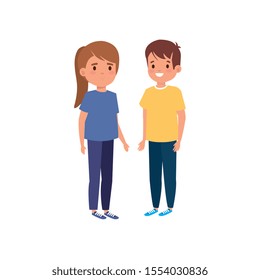 cute little children avatar character vector illustration design