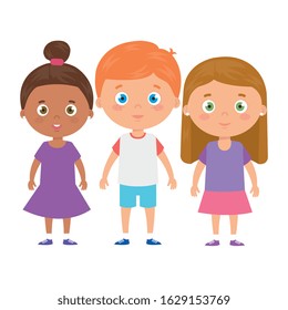 cute little children avatar character vector illustration design