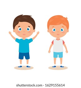 cute little children avatar character vector illustration design
