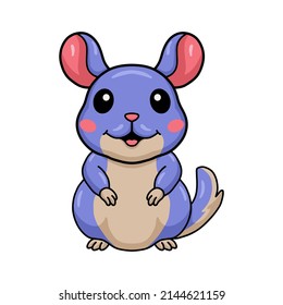Cute little chinchilla cartoon character