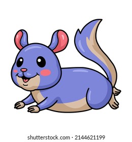 Cute little chinchilla cartoon character