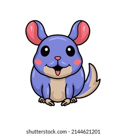 Cute little chinchilla cartoon character