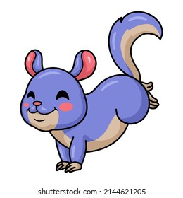 Cute Little Chinchilla Cartoon Jumping Stock Vector (Royalty Free ...