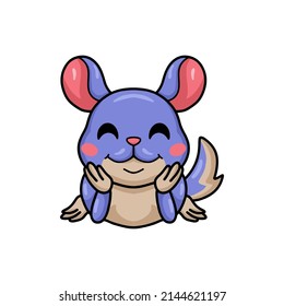 Cute little chinchilla cartoon lying down