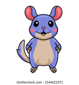 Cute little chinchilla cartoon standing