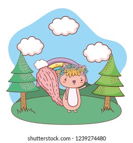 cute little chipmunk in the field