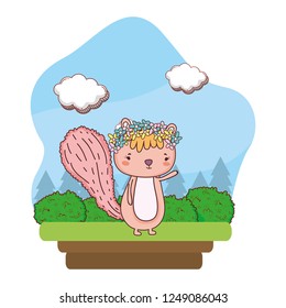 cute little chipmunk in the field