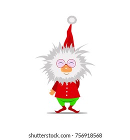 Cute little Christmas elf vector illustration.  Cute gnome.Vector flat christmas santa claus elf character. Elf Christmas.Santa helper