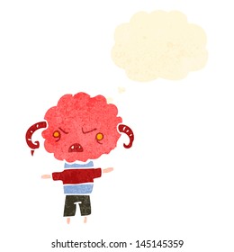 cute little cloud head monster retro cartoon
