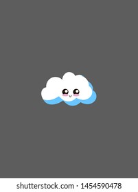 Pequeña nube, ilustración, vector sobre fondo blanco.