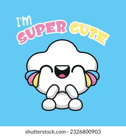 CUTE LITTLE CLOUD IS LAUGHING CARTOON VECTOR
