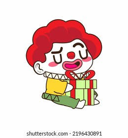 cute little clown vector illustration